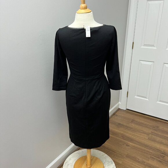 NEW Talbots Tipped Ponte Sheath Dress with Faux Leather Trim Sz 2 - Picture 13 of 13